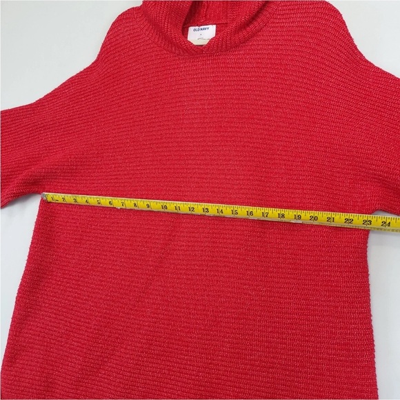 Old Navy Chunky Hooded Tunic Sweater Pull Over Women XL Red bell sleeve - Picture 7 of 15